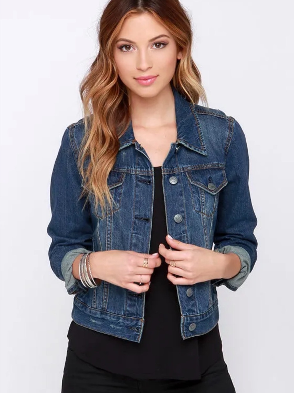 Pistola Distressed Cropped Denim Jacket
Small